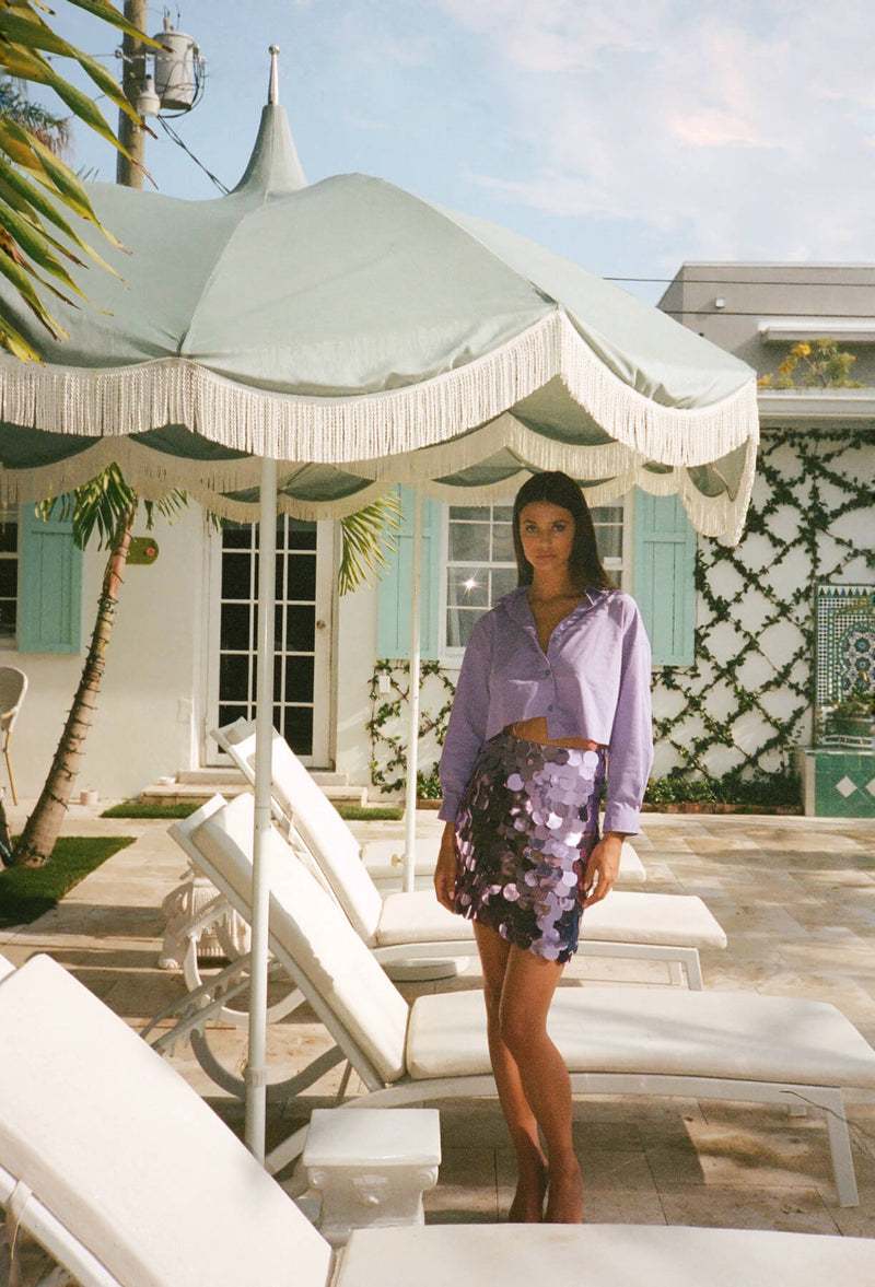 Adele Cropped Shirt - Purple