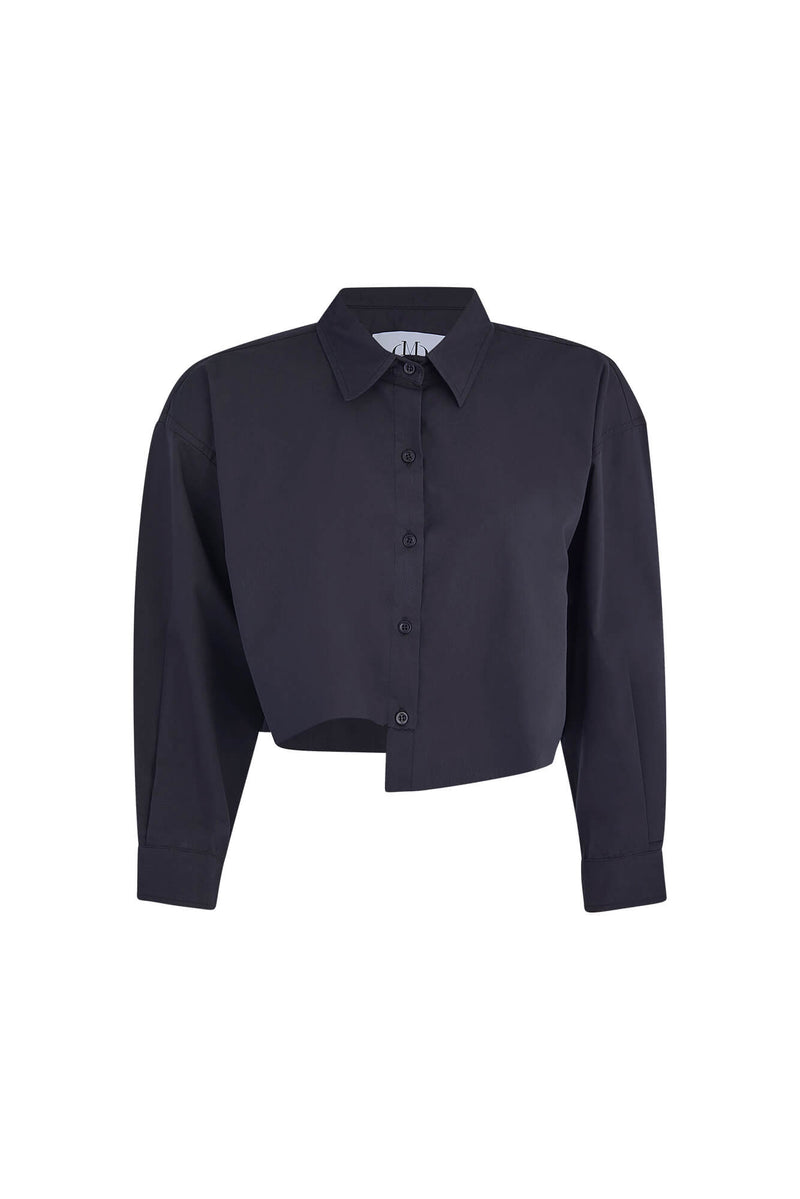 Adele Cropped Shirt - Black