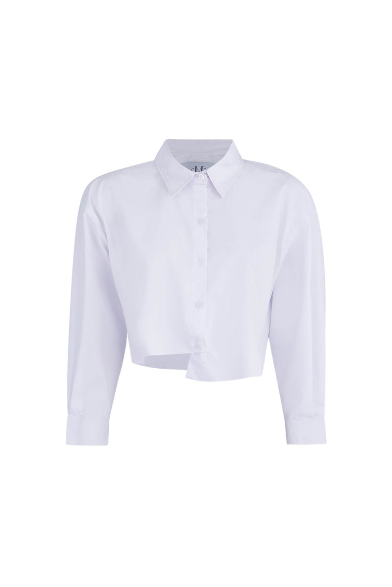 Adele Cropped Shirt - White