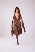 Katty Midi Skirt - Brown