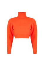 Georgina Cropped Sweater - Orange
