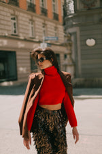 Georgina Cropped Sweater - Orange